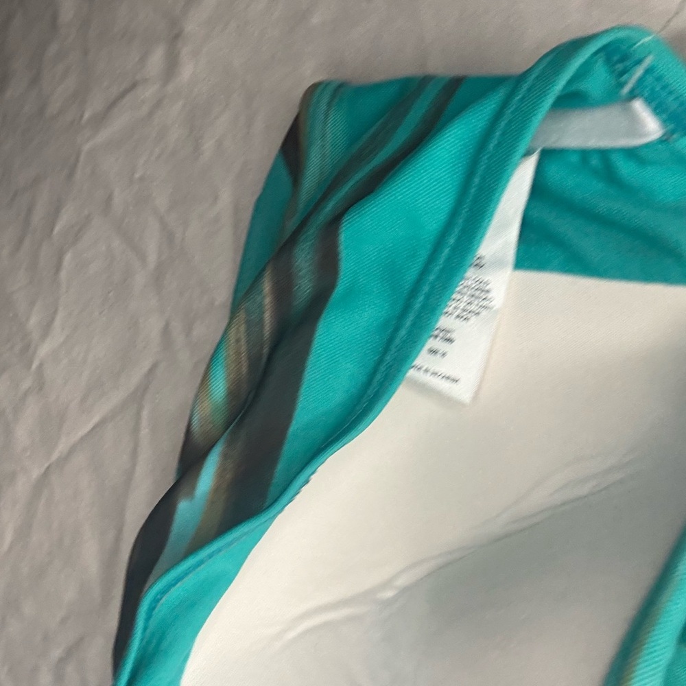 Turquoise and Brown Strapless Top - Picture 6 of 9